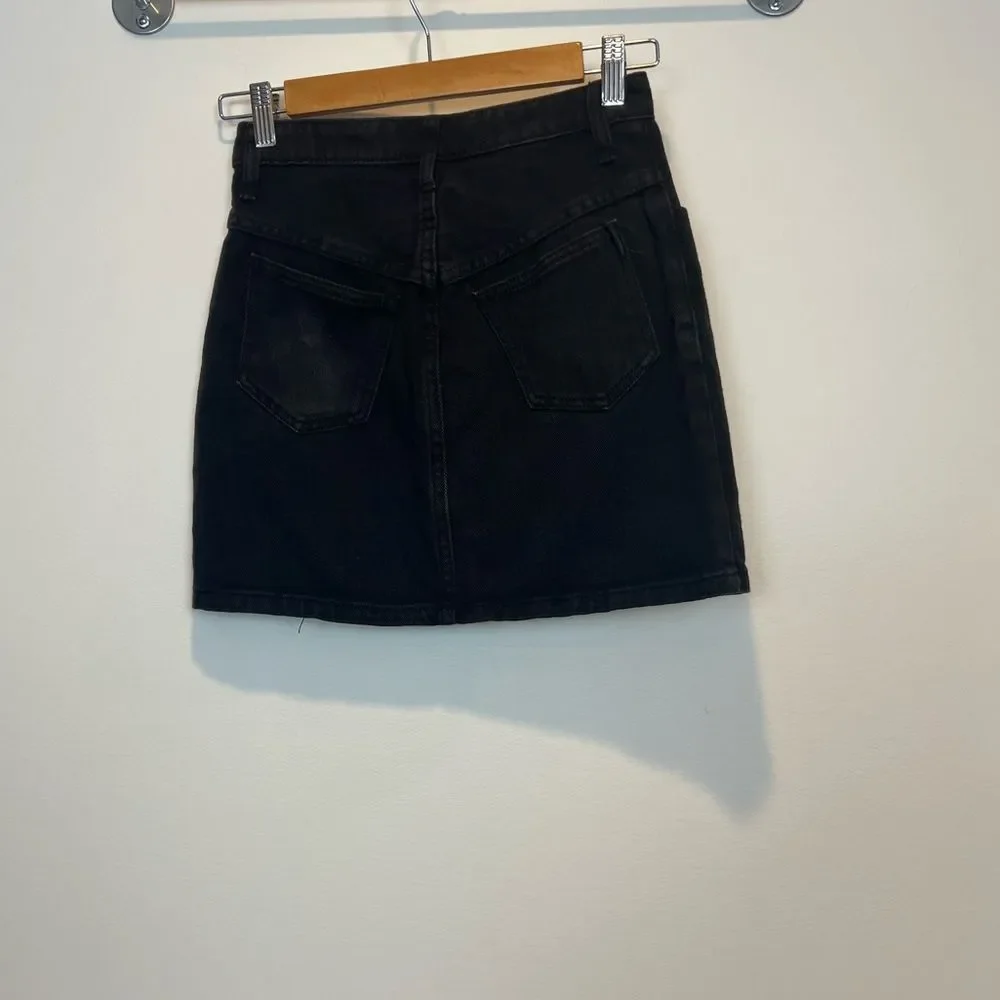 J. Galt Brandy Melville Black Button Down Denim Mini Skirt size small